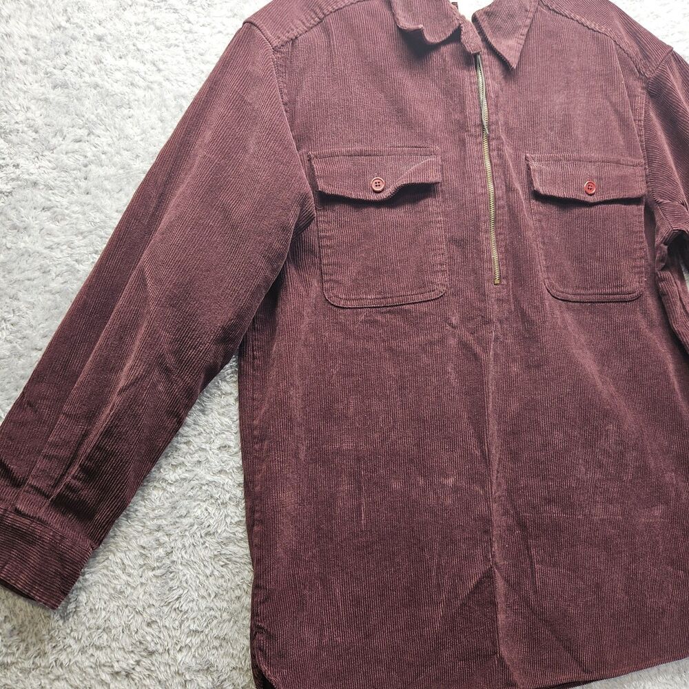 Eddie Bauer Womens Vintage Corduroy Shirt Medium Longsleeve 90s Thick Casual - Picture 3 of 9